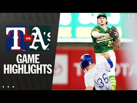 Rangers vs. A's Game Highlights (8/29/25) | MLB Highlights