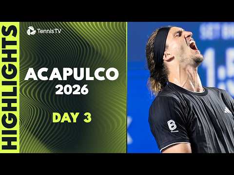Zverev Faces Kecmanovic; Monfils, Cobolli, Tiafoe Feature | Acapulco 2026 Day 3 Highlights