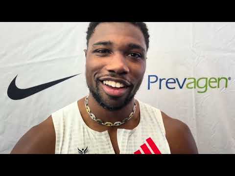 Noah Lyles talks showing up for the fans, losing the belt to Jordan Anthony, and racing Rai Benjamin