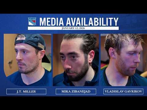 NYR vs SEA: J.T. Miller, M. Zibanejad & V. Gavrikov Postgame Media Availability | Jan. 12, 2026