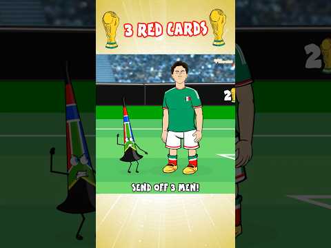 3 RED CARDS😅 Mexico vs South Africa #worldcup #football #soccer
