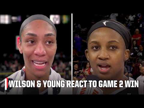 A'ja Wilson & Jackie Young react to combining for 60 PTS in Game 2 of the WNBA Finals | WNBA on ESPN