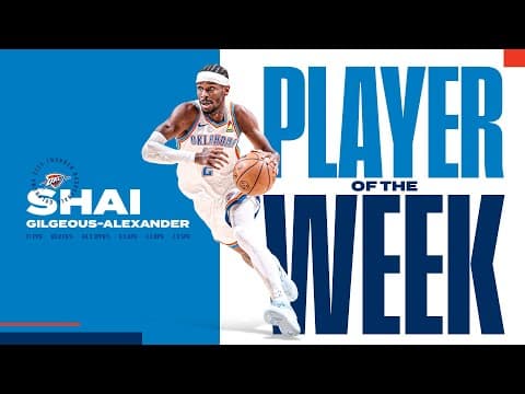 SGA Named NBA Western Conference Player of the Week | Highlights | November 24, 2025 | OKC Thunder