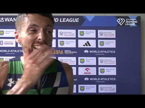 Neil Gourley after 1500m at Silesia Poland Diamond League
