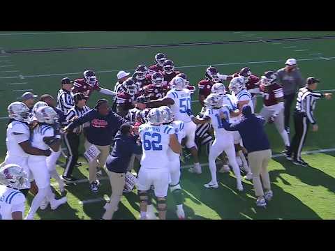EGG BOWL SCUFFLE 🍿 Ole Miss fumble turns into an ALL-OUT BRAWL vs. Mississippi State 😳 | ESPN CFB