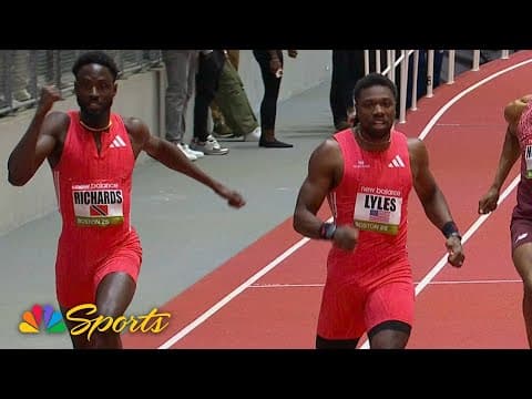 Jereem Richards STUNS Noah Lyles for indoor 300m championship at Indoor Grand Prix | NBC Sports