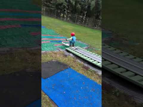 Never too young to start ski jumping! 💪⛷️ 📹: @nicolewick_ #Olympics #WinterOlympics #SkiJumping