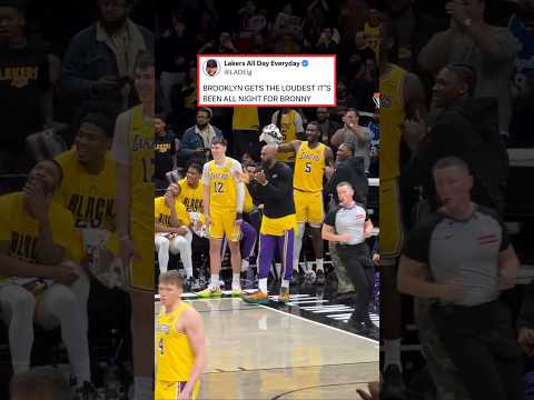 LeBron watching Nets go WILD for Bronny😭