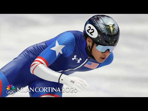 Brandon Kim crashes; Andrew Heo advances to 500m quarterfinals | Winter Olympics 2026 | NBC Sports