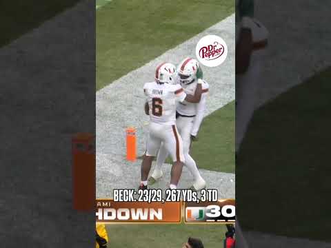 Carson Beck keeps the 🔥 rolling for Miami. #miami #gocanes #collegefootball #accfootball #football