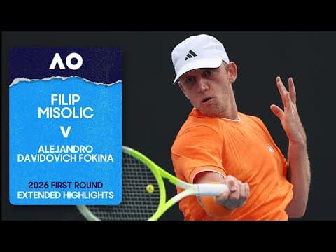 Filip Misolic v Alejandro Davidovich Fokina Extended Highlights | Australian Open 2026 First Round