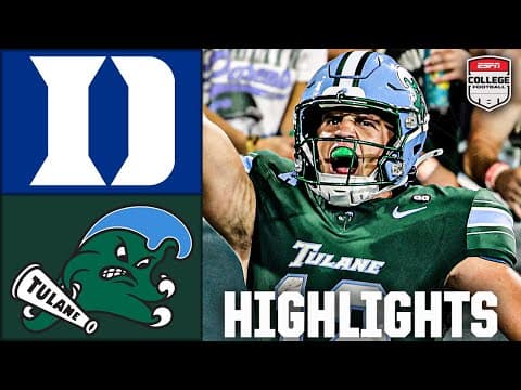 Duke Blue Devils vs. Tulane Green Wave | Full Game Highlights | ESPN College Football