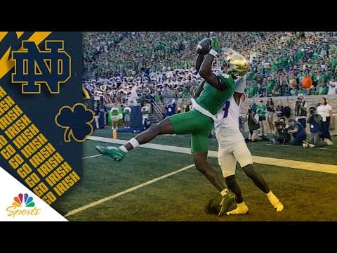 Notre Dame's Malachi Fields GETS UP for TD catch after original score was overturned | NBC Sports