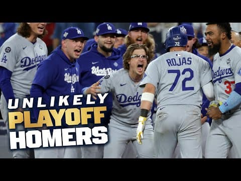 Miguel Rojas joins list of most UNLIKELY playoff home runs ever! | (Gibson, Rajai Davis & others)