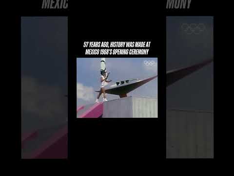 Enriqueta Basilio made history by becoming first woman to light Olympic cauldron at #Mexico1968.