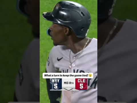 BOOM! Huge double play for Brayan Rocchio and the Guardians to keep this game tied in the 8th!