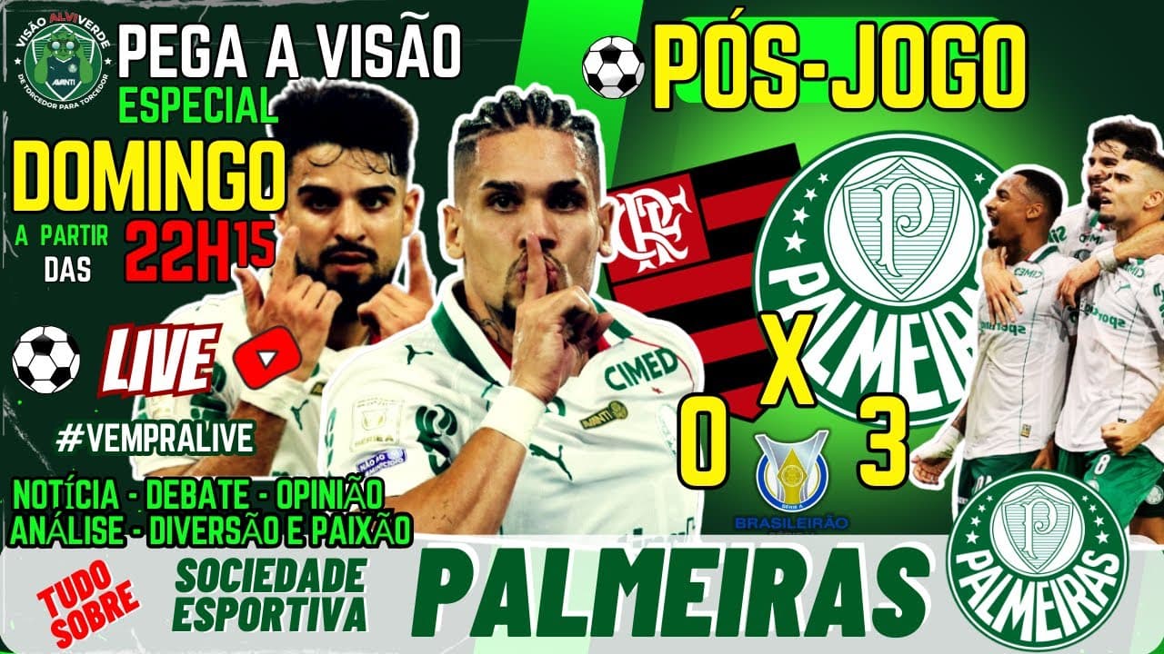 🚨#AOVIVO - LIVE ESPECIAL DE DOMINGO: PÓS-JOGO FLAMENGO 0 X 3 PALMEIRAS | SEGUE O LÍDER