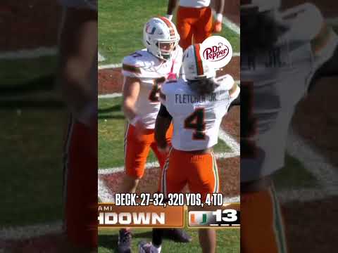 HAVE A DAY 11 🔥 #miamihurricanes #collegefootball #accfootball #highlights #carsonbeck