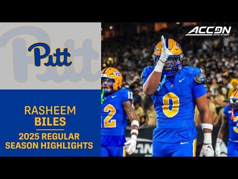 Rasheem Biles 2025 Regular Season Highlights | Pitt Linebacker