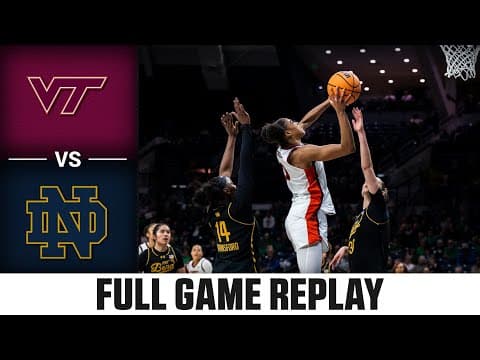 Virginia Tech vs. Notre Dame Full Game Replay | 2025-26 ACC Women's Basketball