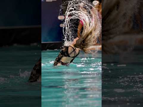 Slow-motion hair throw? Virginie is a master at it ✨ #slowmotion #artisticswimming #hairthrow