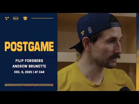Filip Forsberg & Andrew Brunette - Postgame: Dec. 6, 2025
