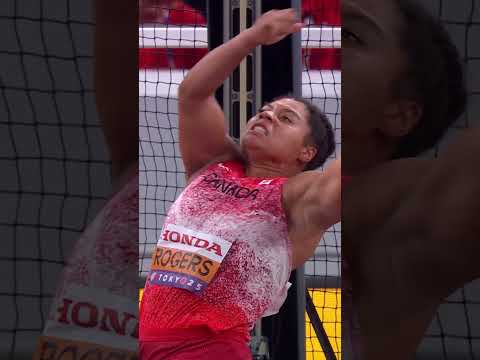 Camryn Rogers throws monster 80.51m hammer throw for gold #worldathleticschamps