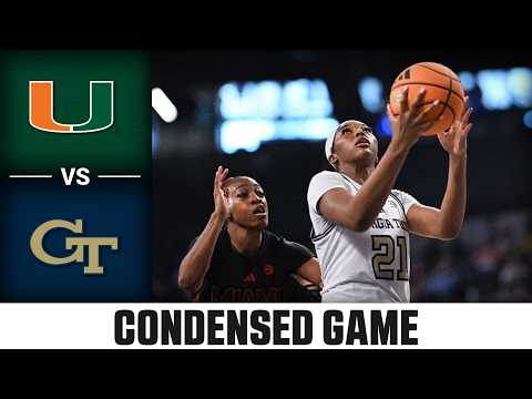 Miami vs. Georgia Tech Condensed Game | 2025-26 ACC Women's Basketball