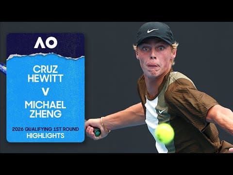 Cruz Hewitt v Michael Zheng Highlights | Australian Open 2026 Qualifying First Round