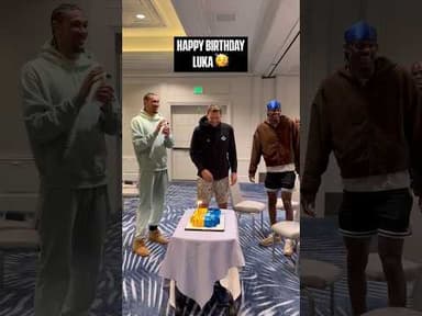 Squad celebrated Luka's birthday 💜💛 #lakers
