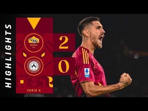 ROMA 2-0 UDINESE | SERIE A HIGHLIGHTS 2025-26
