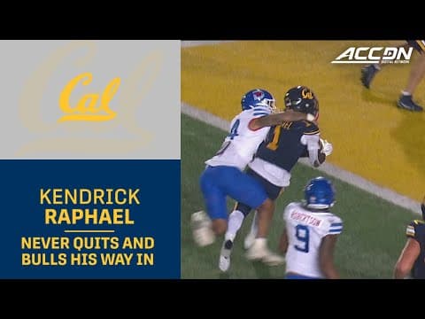 Cal's Kendrick Raphael Never Quits As He Bulls His Way In For The Game-Winning Score