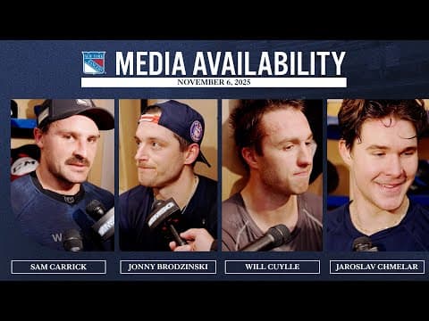 NYR Practice: S. Carrick, J. Brodzinski, W. Cuylle & J. Chmelar Media Availability | Nov. 6, 2025