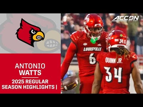 Antonio Watts 2025 Regular Season Highlights | Louisville LB