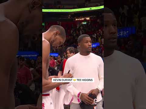 KD giving Tee Higgins his jersey after the game 🤝