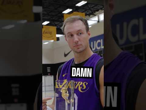 JJ and the Lakers surprised Luke with his trophy for leading the NBA in 3-point percentage 🙌