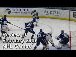 Review of February 28th NHL Games