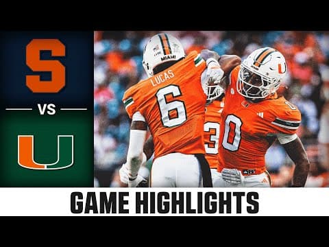 Syracuse vs Miami Game Highlights | 2025 ACC Football