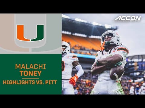 Miami WR Malachi Toney Highlights vs. Pitt