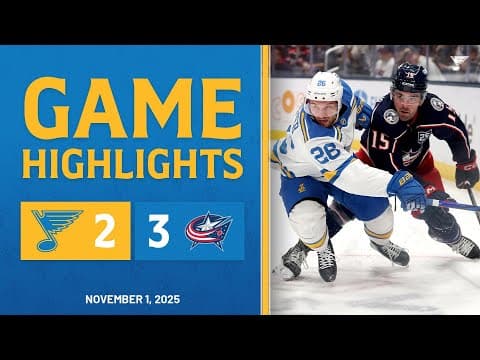 Game Highlights: Blue Jackets 3, Blues 2