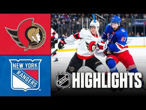 Senators vs. Rangers | NHL Highlights | January 14, 2026