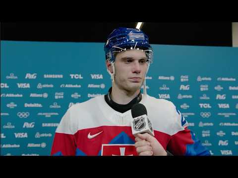 Team Slovakia Juraj Slafkovský post-game interview (vs Team Finland)