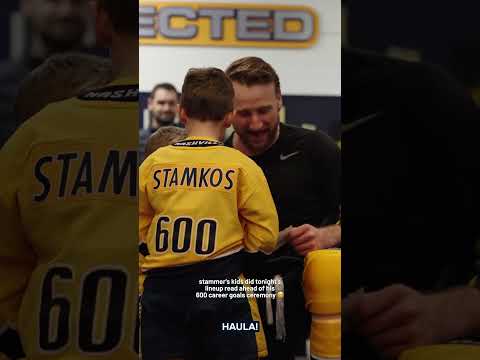 Carter and Chase Stamkos did tonight’s lineup read with their dad in honor of his career milestone 🥹