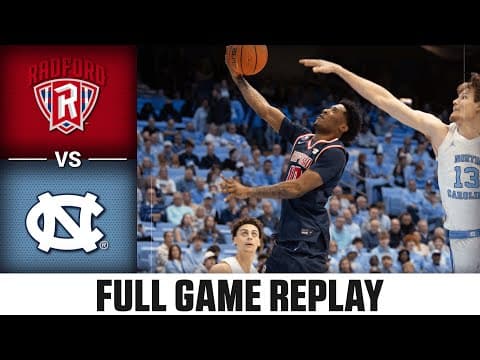 Radford vs. North Carolina Full Game Replay | 2025-26 ACC Men's Basketball