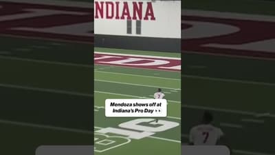 Projected No. 1 pick Fernando Mendoza showcases his arm at Indiana’s Pro Day 😮💨 #NFL #Indiana