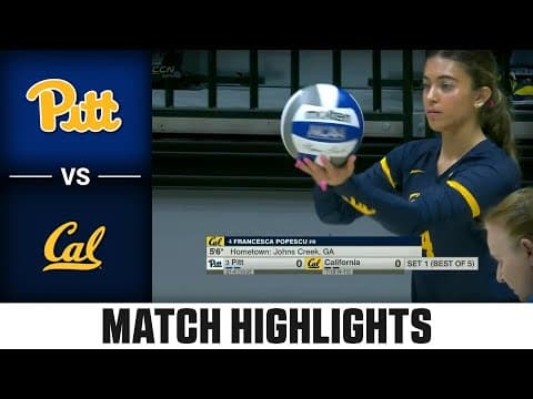 Pitt vs. Cal Match Highlights | 2025 ACC Volleyball