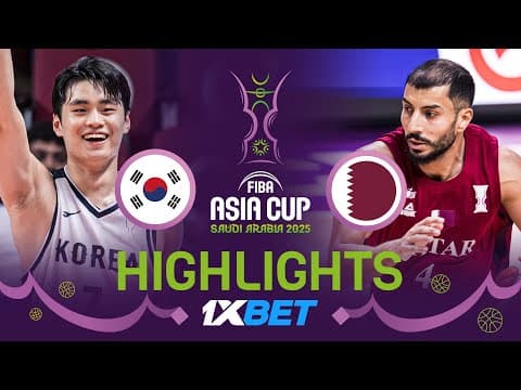 Korea 🇰🇷 vs Qatar 🇶🇦 | 1XBET Highlights | FIBA Asia Cup 2025