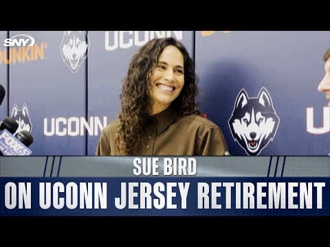 Sue Bird reacts to having her UConn jersey retired
