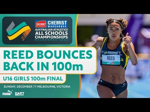 Emilia Reed Detonates to Claim U16 100m | 2025 Chemist Warehouse Australian Athletics All Schools