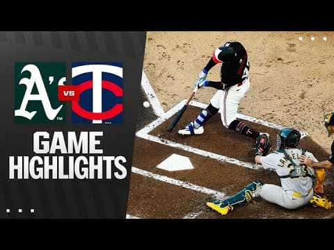 A's vs. Twins Game Highlights (8/20/25) | MLB Highlights